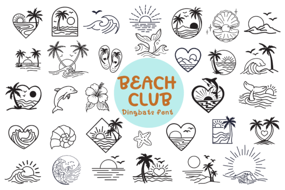 Beach Club Doodle: A Tropical Dingbats Font for Summer Editorial Design