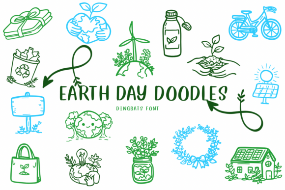 Earth Day Doodles: The Eco-Conscious Typeface for Modern Editorial Design