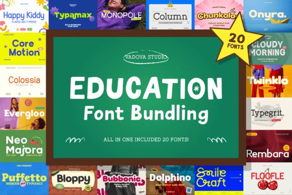 Education Bundle: A Playful Sans Serif Typeface for Creative Learning Brands