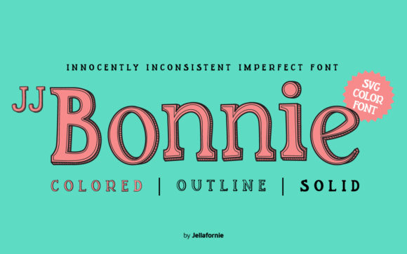 JJ Bonnie Typeface: A Colorful Hand-Drawn Font for Creative Makers