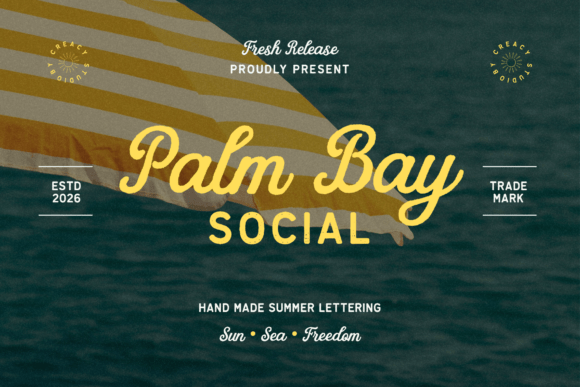 Palm Bay Social Typeface: Elevate Editorial Design with Nostalgic Script